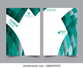 Abstract geometric green report cover Business Book Cover Design Template in A4. Can be adapt to Brochure, Annual Report, Magazine, Poster, Corporate Presentation, Portfolio, Flyer, Banner.
