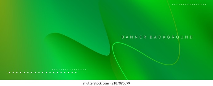 Resumen geométrico verde líneas de curva simple fondo de banner liso