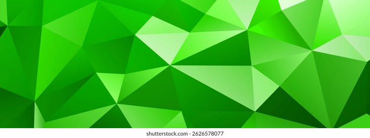 Abstract geometric green vector illustration featuring interconnected polygons and sharp angles, creating a dynamic and modern design.