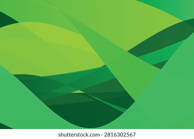 Abstract geometric green wave patterns with gradient shading