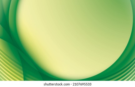 Abstract geometric green and yellow color background with round shape. Vector illustration.