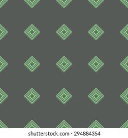 Abstract geometric  grey and green background. Seamless patten. Vector illustration.