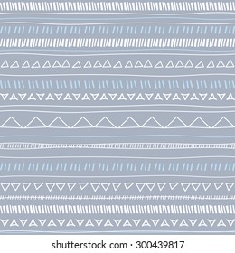 Abstract geometric grey hand drawn background. Vector seamless pattern.