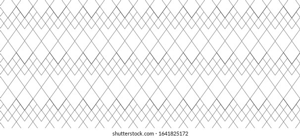 Abstract geometric grid background. Black line Rhombus pattern.