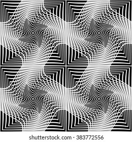 Abstract geometric grid graphic black and white hipster fashion pillow pattern