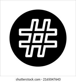 Abstract geometric grid or hashtag shapes in doodle style for contemporary trendy design, isolated black silhouette, vector illustration, on white background, eps 10.