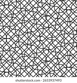 Grade geométrica abstrata. Padrão de linha de interseção. Textura de vetor monocromático. Gráfico de rede angular