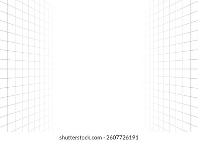 abstract geometric grid line perspective white background vector