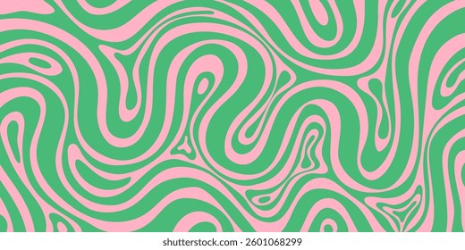 Abstract Geometric Groovy Texture Vector Design. Psychedelic Y2k Background. Trippy Hand-Drawn Art.