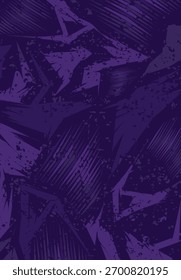 
Padrão geométrico do grunge abstrato. Fundo abstrato urbano. Padrão gráfico abstrato. Tons roxos profundos. Áspero, sujo, manchado, quebrado, formas pontiagudas, linhas diagonais e bordas nítidas.