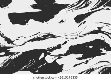 Abstract geometric grunge texture with black and white irregular shapes and lines