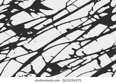 Abstract geometric grunge texture with black and white irregular shapes and lines