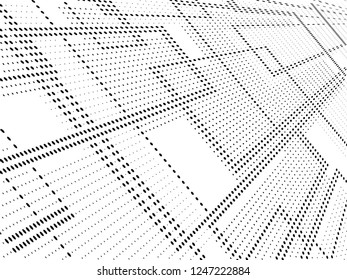 abstract geometric halftone background in different planes