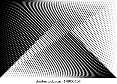 Abstract geometric halftone lines background, modern design, black and white geometric dynamic pattern, vector texture for card, cover, poster, decoration.