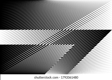 Abstract geometric halftone lines background, modern design, black and white geometric dynamic pattern, vector texture for card, cover, poster, decoration.