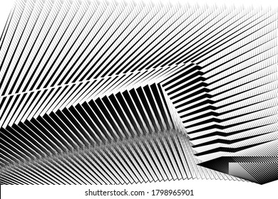 Resumen de fondo geométrico de líneas de media tonalidad, diseño moderno, patrón dinámico geométrico en blanco y negro, textura vectorial para tarjeta, cubierta, afiche, decoración.