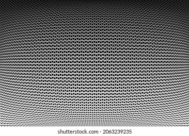 Abstract geometric halftone pattern in 3D convex shape. Vector art.