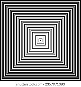 Abstract Geometric Halftone Square Lines Pattern. Black and White Textured Background. Vector Art.