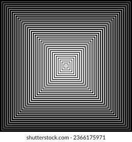 Resumen del patrón de líneas cuadradas geométricas de semitono geométrico. Fondo texturizado en blanco y negro. Arte vector.