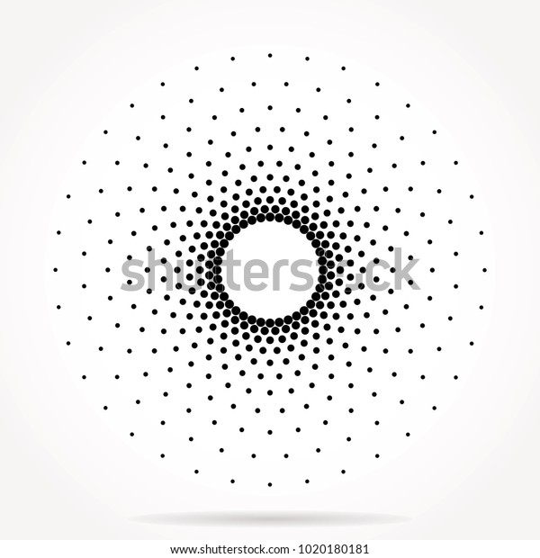 abstract geometric halftone vector circle frame,\
simple design element