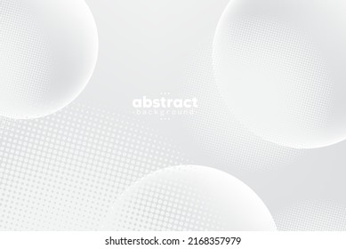 Abstract geometric halftone white and gray background, banner or wallpaper template, vector eps 