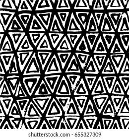 Abstract geometric hand drawn seamless pattern. Fashion style for website, printing, poster, fabric or postcards. Vector illustration