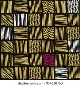 Abstract geometric hand drawn strokes seamless pattern.