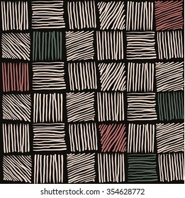 Abstract geometric hand drawn strokes seamless pattern.