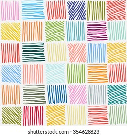 Abstract geometric hand drawn strokes seamless pattern.