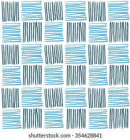 Abstract geometric hand drawn strokes seamless pattern.