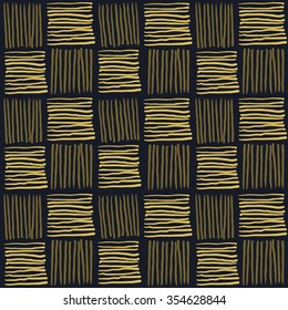 Abstract geometric hand drawn strokes seamless pattern.