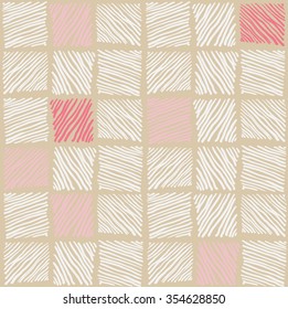 Abstract geometric hand drawn strokes seamless pattern.