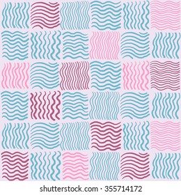 Abstract geometric hand drawn strokes seamless pattern.