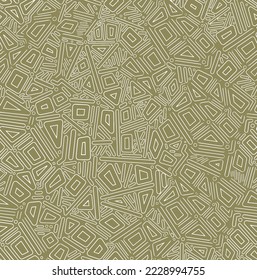 Abstract geometric hand drawn tribal square, triangle, Cubism art, vector, congested, symmetry repeat, horizontal, vertical, optic illusional, hypnotic illustration doodle style seamless pattern 