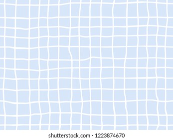 Abstract geometric handdrawn lines seamless vector patterns, white on light blue background, 