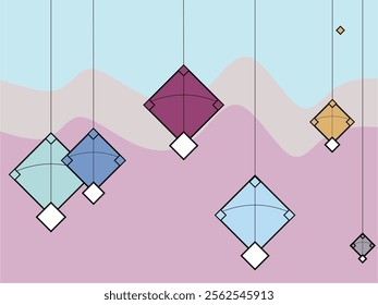 Abstract Geometric Hanging Shapes Background