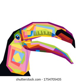 Abstract geometric head bird with wpap style.colorful.vector eps10.