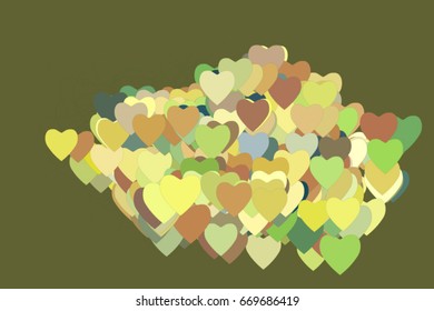 Abstract geometric heart or love pattern, colorful & artistic for graphic design, catalog, textile or texture printing & background. Vector illustration graphic.