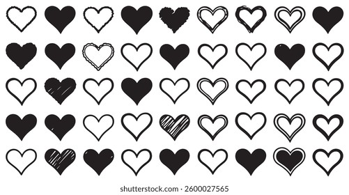 Abstract geometric heart and people vector set for Valentine's Day design
