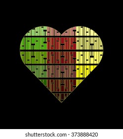 Abstract geometric heart. Valentine's background.