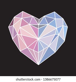 Abstract geometric heart vector illustration