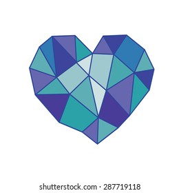 abstract geometric heart. vector image