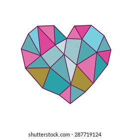 abstract geometric heart. vector image