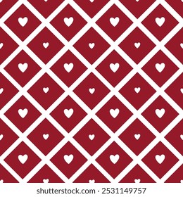 Abstract Geometric Hearts Pattern: Trendy Vector Design with Vibrant Colors for Modern Textiles