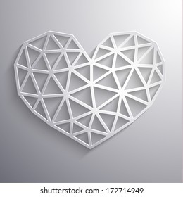 Abstract geometric heart-shaped icon - eps10 vector