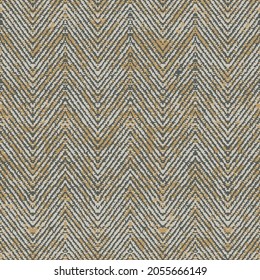 Abstract geometric herringbone pattern. Green and yellow wavy texture background.