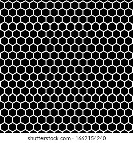 Abstract Geometric Hexagon Black And White Pattern Background. Vector Illustration. EPS 10