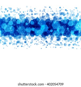 Abstract geometric hexagon blue vector background. Good for promotion materials, brochures, banners. Abstract Backdrop, Technology Background.