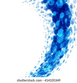 Abstract geometric hexagon blue vector background. Good for promotion materials, brochures, banners. Abstract Backdrop, Technology Background.