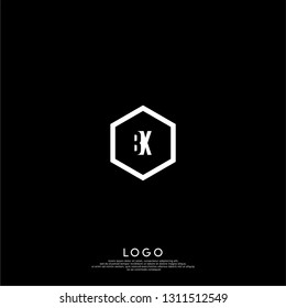 abstract geometric hexagon BX logo letters design concept in shadow shape
